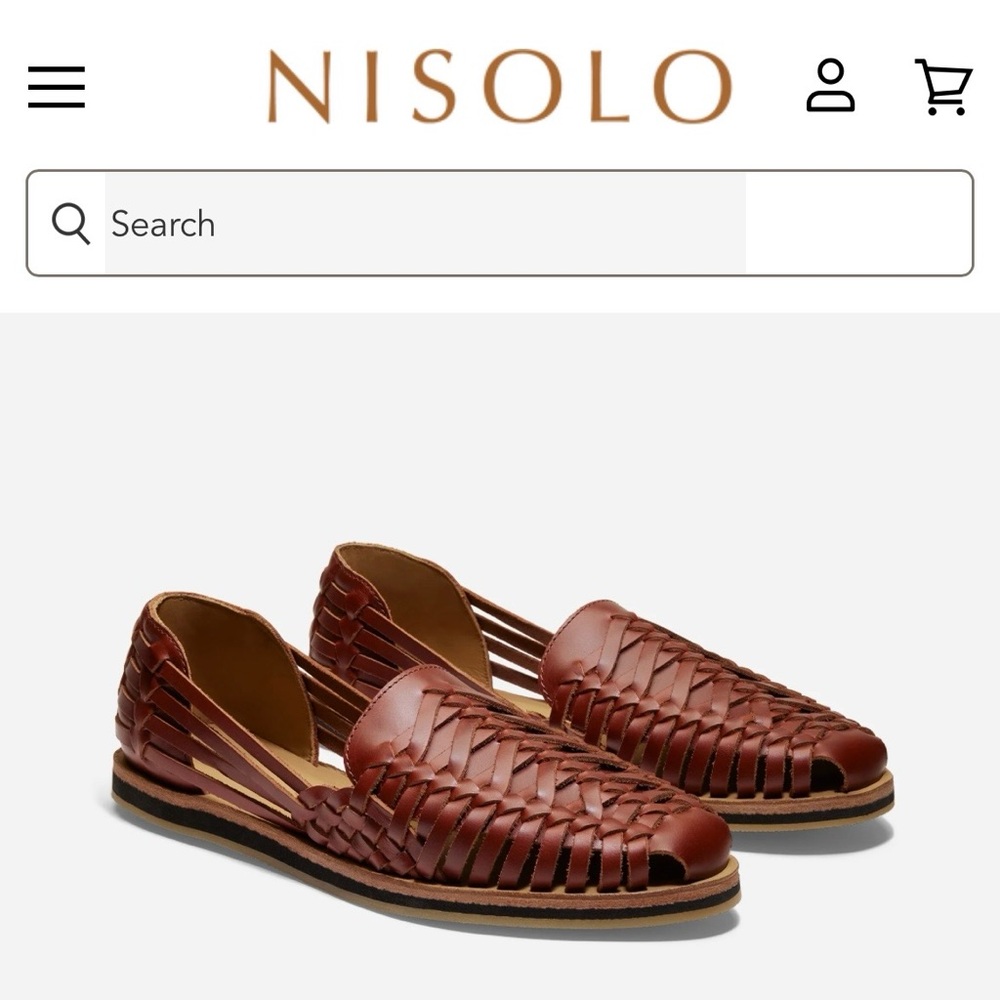 Nisolo Men's Woven Leather Loafers in Rich Brown